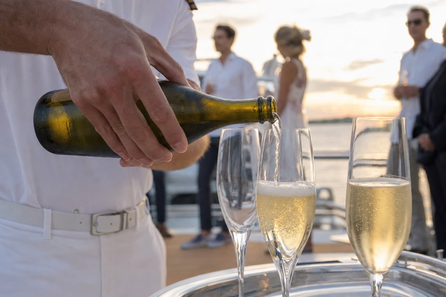 Champagne being poured for guests